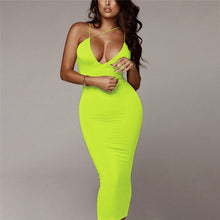 Load image into Gallery viewer, V Neck Sleeveless High Waist Dress